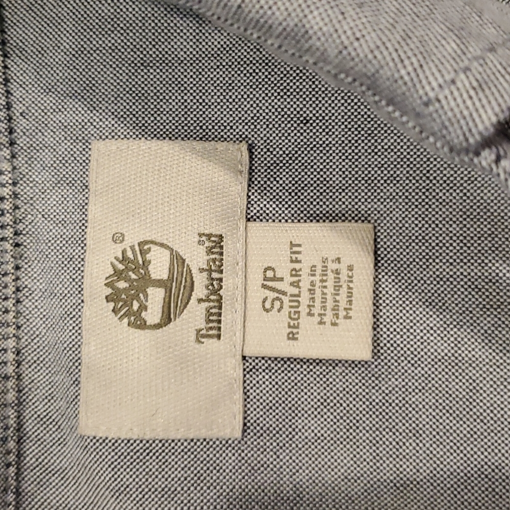 Mens Timberland blue chambray button down shirt size S - Picture 4 of 5